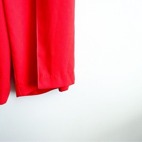 Warehouse High Waist Wide Leg Trousers Red Women's US 4 Polyester - Picture 4 of 13
